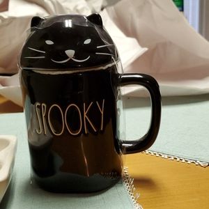 Rae Dunn Spooky mug with topper